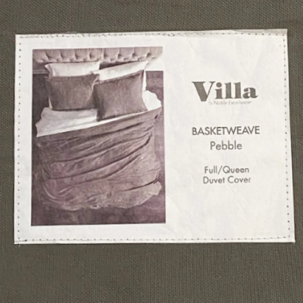 NEW BASKETWEAVE PEBBLE Full/Queen Duvet Cover